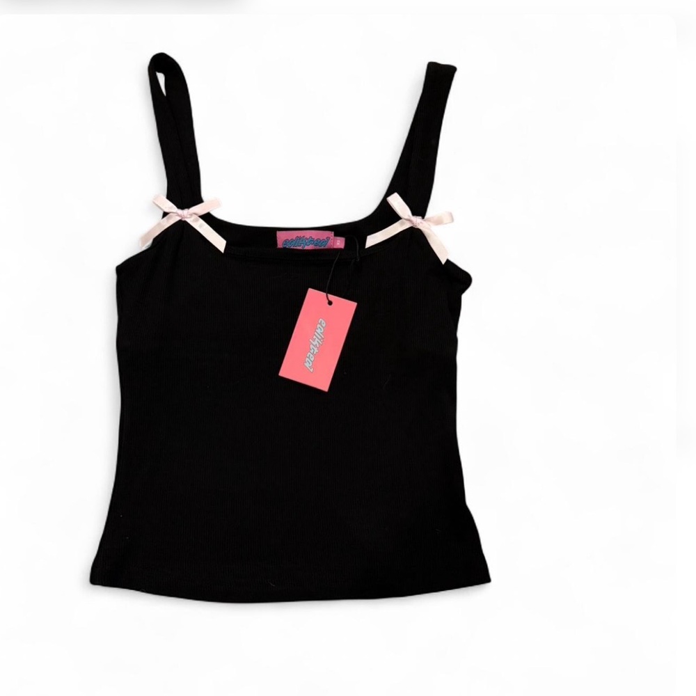 Edikted Black Camisole with Pink Bows